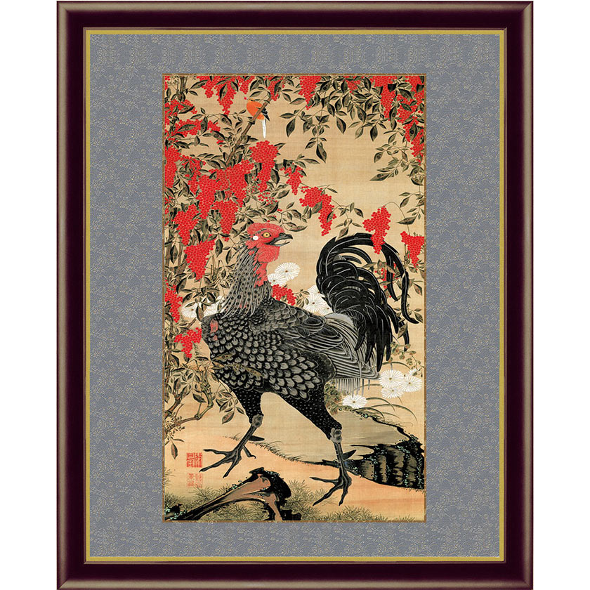 楽天市場】群鶏図 伊藤若冲 動植綵絵 複製額装・掛軸