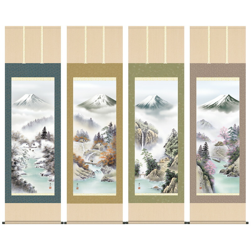 楽天市場】雪舟 四季山水図 掛軸4点セット : 光ネット組合 楽天市場店