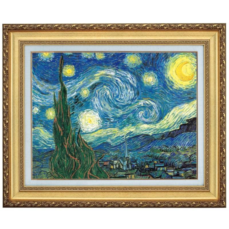 ゴッホ「星月夜」10号 立体複製名画 美術品 インテリア