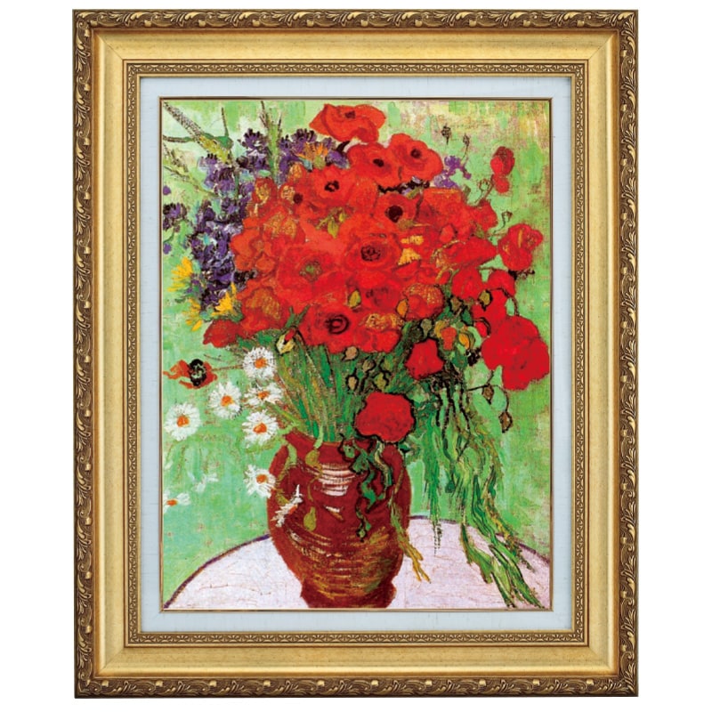 立体複製名画 立体複製名画 ゴッホ 赤いポピーとデイジー F10号 光ネット組合 絵画 店薄い緑の背景に浮き上がる花々 立体複製名画 立体複製名画 ゴッホ 赤いポピーとデイジー F10号 光ネット組合 絵画 店薄い緑の背景に浮き上がる花々