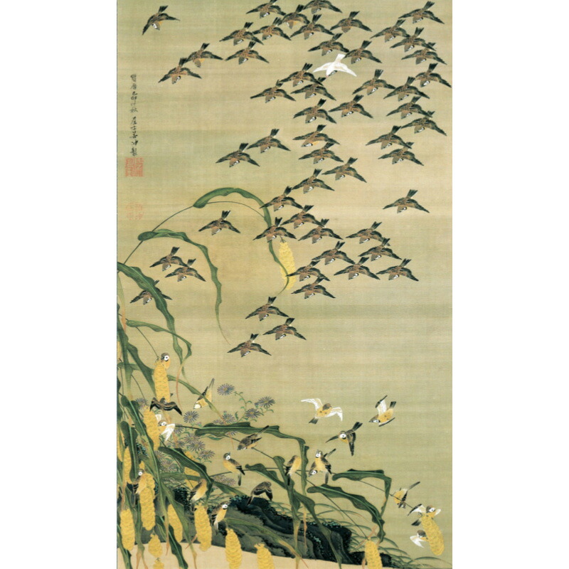 伊藤若沖、糸瓜群虫図、超希少・大判画集画、新品高級額装付 000000037923-01-m.jpg?t=