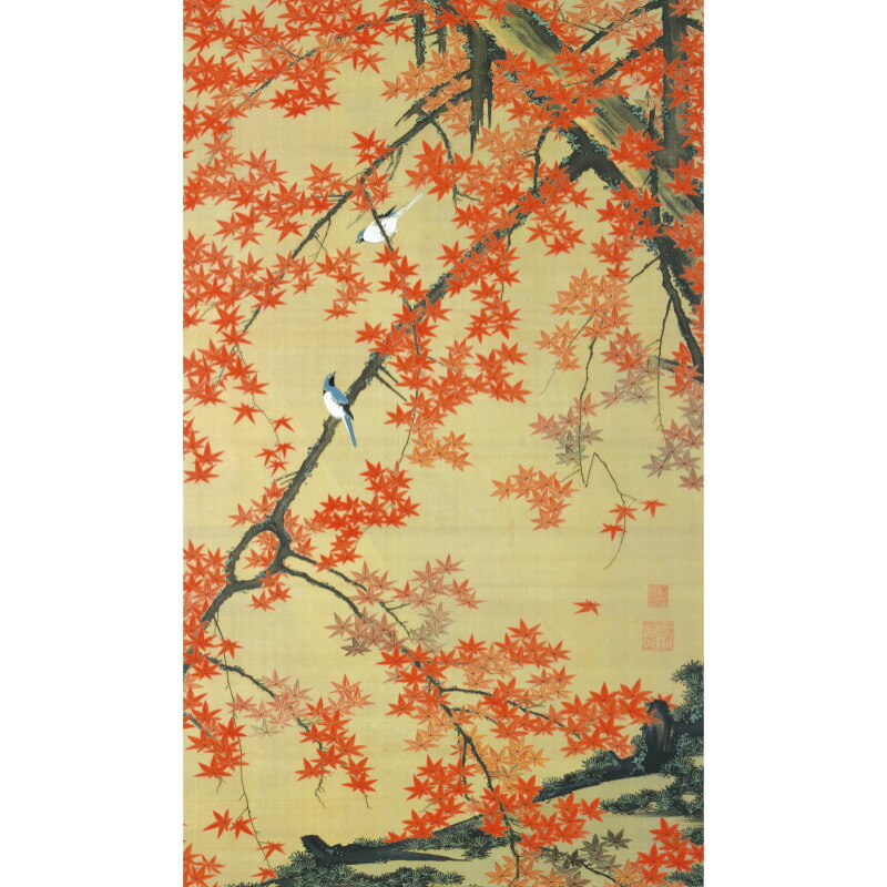 絵画・額縁・版画・山家 久幸・新品未使用・白鳥城の紅葉・美術品