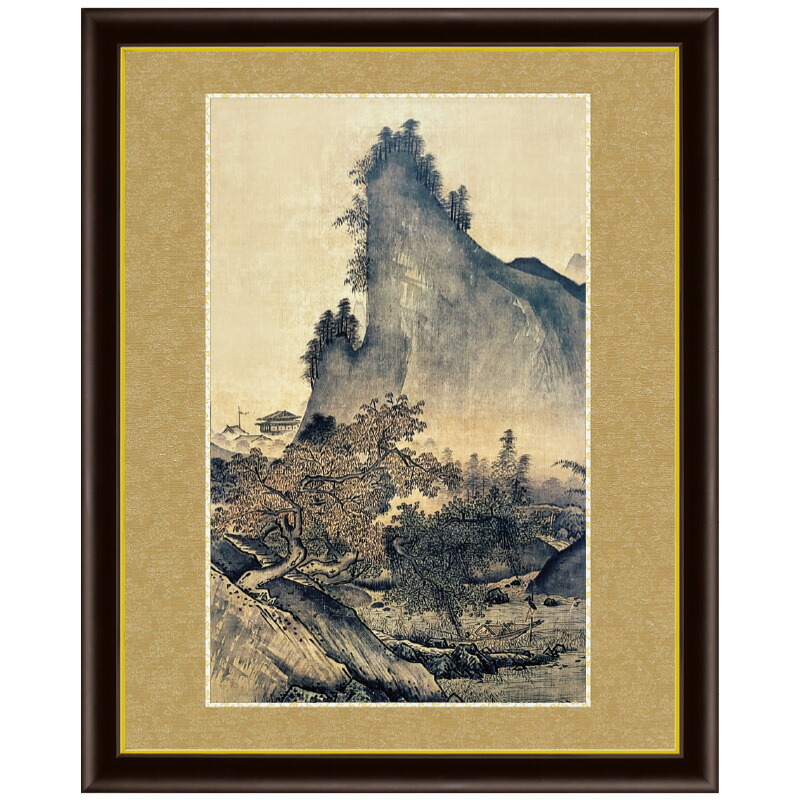 複製/雪舟/四季山水図/春景図/工芸/桐共箱付/布袋屋掛軸HH-883 複製/雪舟/四季山水図/春景図/工芸/桐共箱付/布袋屋掛軸HH-