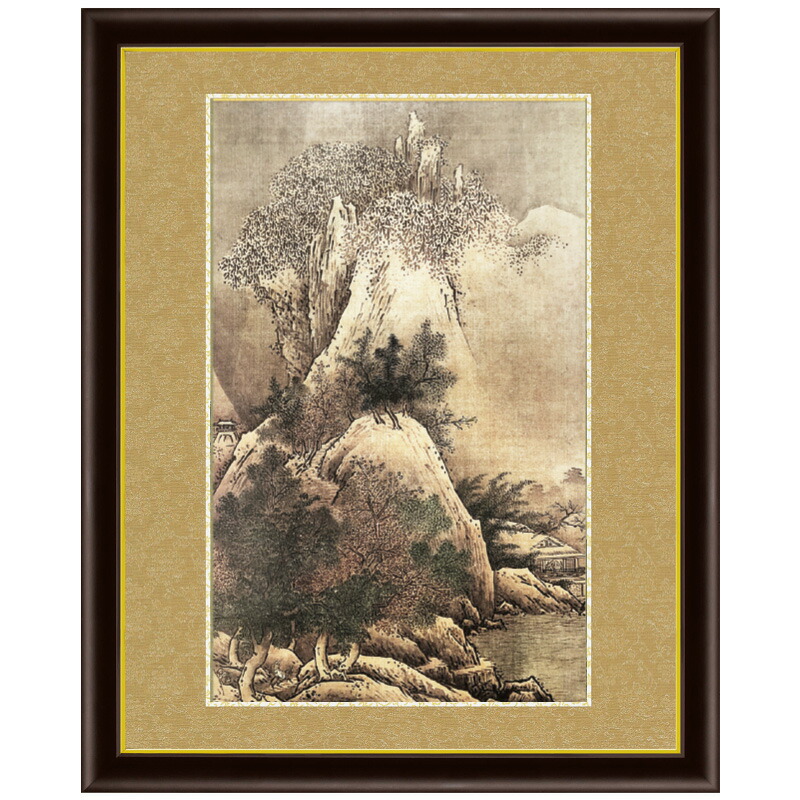 楽天市場】雪舟 四季山水図 春景 額 作品 インテリア 壁掛け : 光