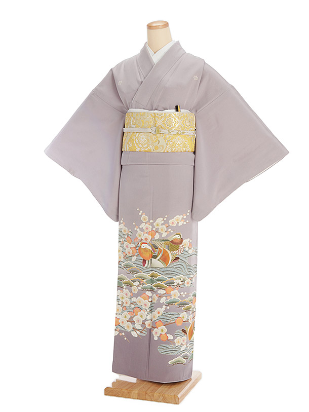 楽天市場】レンタル 五つ紋 色留袖 正絹 おすすめ 669 黄土色 おしどり