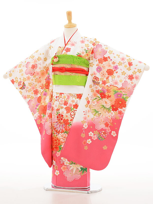 楽天市場】七五三レンタル(7歳女児結び帯) 7937薄ピンクぼかしねじり梅