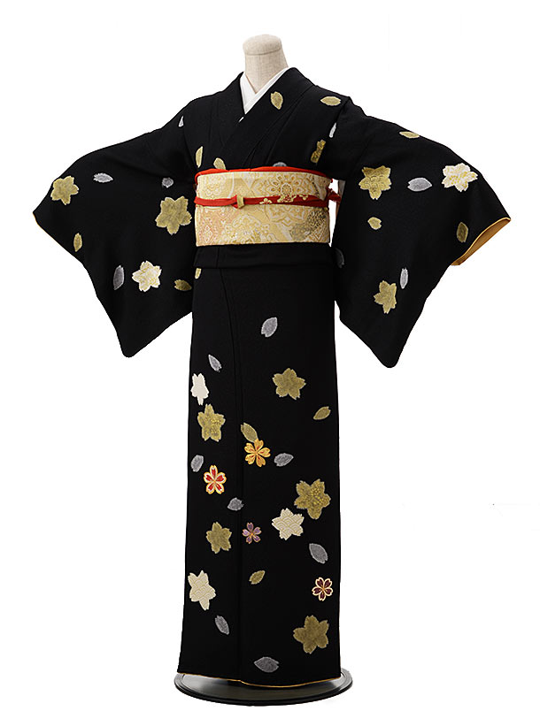 楽天市場】訪問着 レンタル 結婚式 t724 黒地 風神雷神 手描き 新品