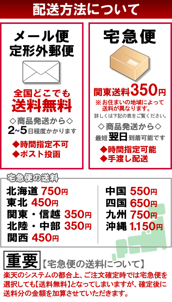 メール便・宅急便の送料