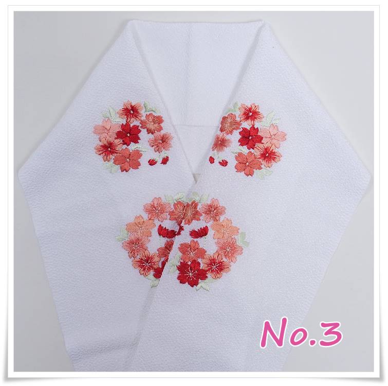 市場 半衿 お宮参り 刺繍 七歳 3歳半衿 女子 祝着 7歳半衿 お子様 三歳 縮緬生地