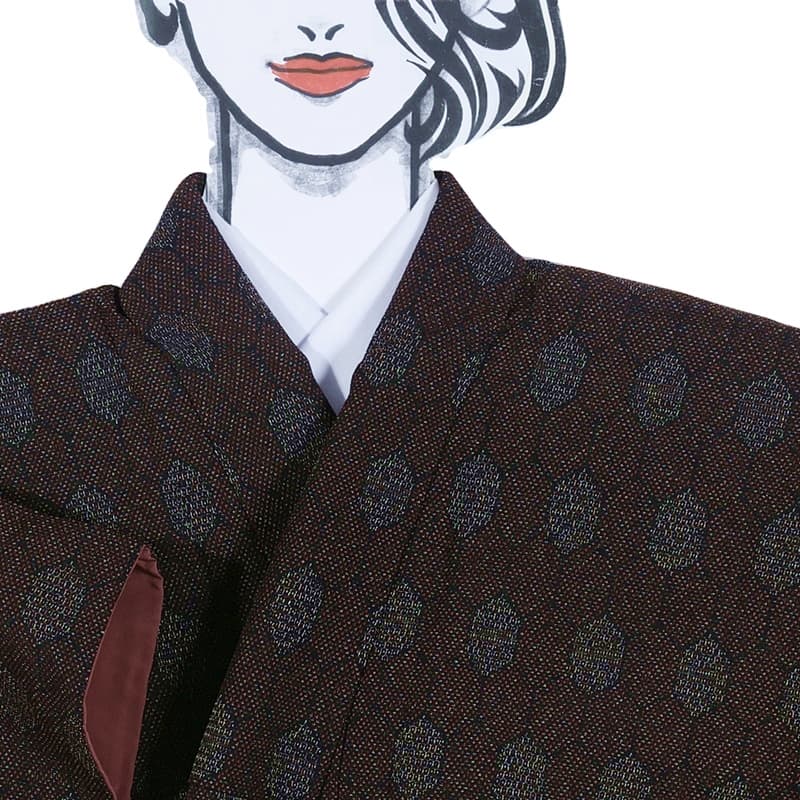 【極美品】銘仙調 御召 絣着物 しつけ糸付き 正絹 身丈158 裄64 1051644-w.jpg