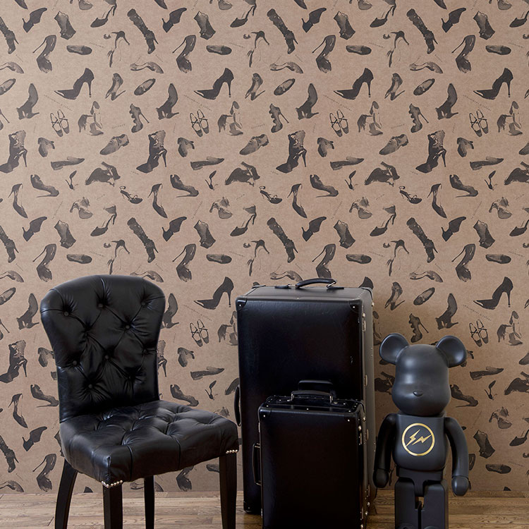 21春夏新作 壁紙 フリース壁紙 Jebrille Wallpaper Shoes 巾46cmx10m 全6色 おしゃれ はがせる壁紙 貼ってはがせる壁紙 Fucoa Cl