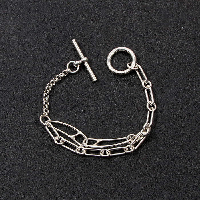 エルメス HERMES シェーヌ・ダンクル 張りさける 腕輪 ST 約19.0糎 17.3g 男女兼用 【中古】【貨物輸送無料】