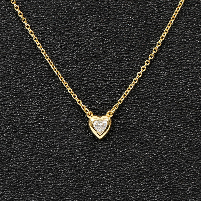 ティファニー TIFFANY&Co. バイザヤード ネックレス K18 1P ダイヤモンド ハート形 2.3g レディース 【中古】【送料無料】|カドノ質店 店