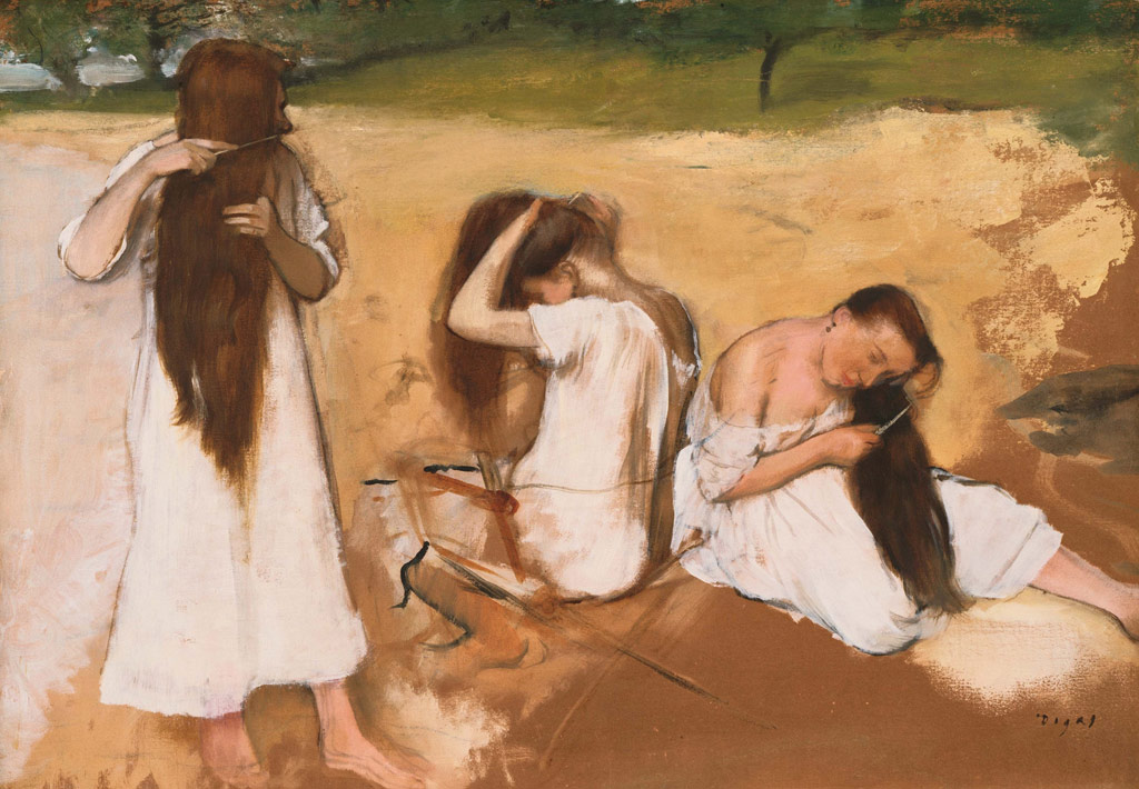 【送料無料】絵画 油彩画複製油絵複製画/エドガー・ドガ 髪をすく女性 【すぐに飾れる豪華額縁付 キャンバス】｜絵画販売のアートギャラリー南青山