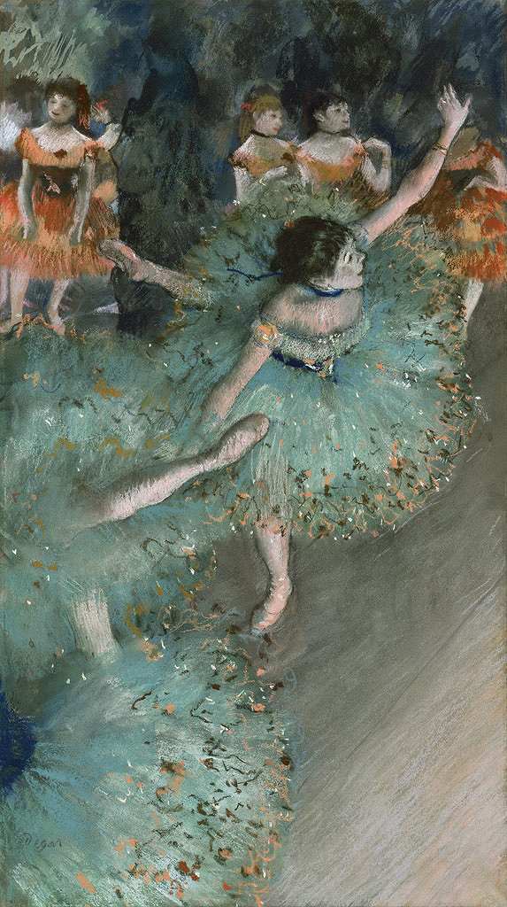 絵画 インテリア 額入り 壁掛け複製油絵エドガー・ドガ 緑の衣装の踊り子 油彩画 複製画 選べる額縁 選べるサイズ|絵画販売のアートギャラリー南青山