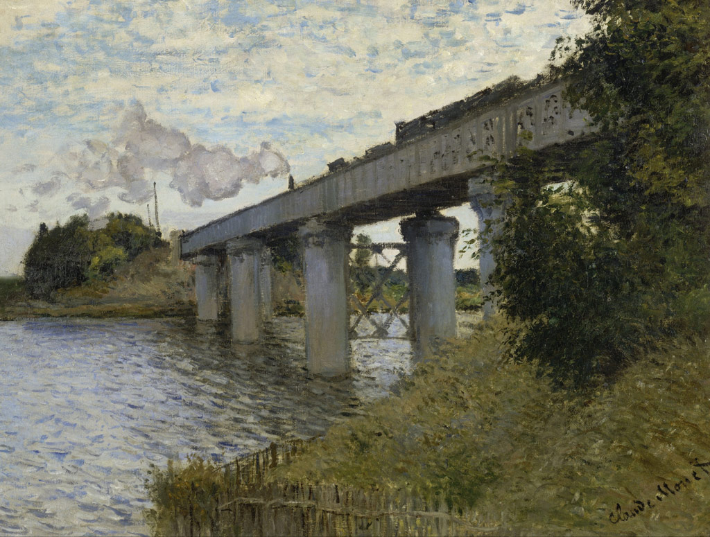 【送料無料】絵画 油彩画複製油絵複製画/クロード・モネ アルジャントゥイユの鉄橋 【すぐに飾れる豪華額縁付 キャンバス】｜絵画販売のアートギャラリー南青山