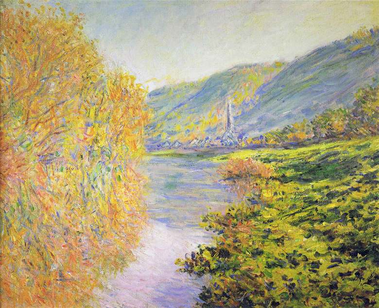 絵画 インテリア 額入り 壁掛け複製油絵クロード・モネ セーヌ川の川岸、秋のジュフォス 油彩画 複製画 選べる額縁 選べるサイズ|絵画販売のアートギャラリー南青山