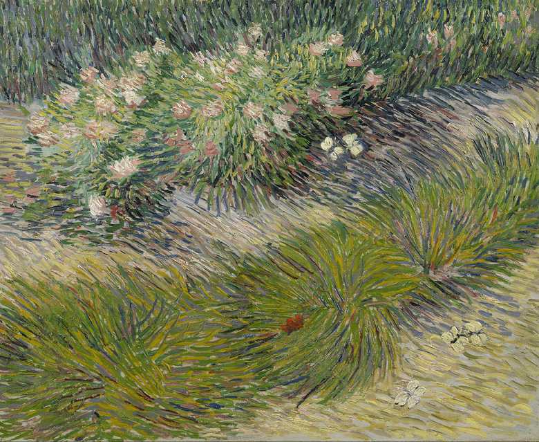 【送料無料】絵画 油彩画複製油絵複製画/ゴッホ 草と蝶 【すぐに飾れる豪華額縁付 キャンバス】|絵画販売のアートギャラリー南青山