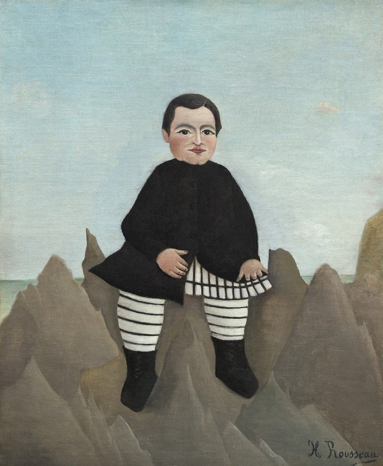 絵画 インテリア 額入り 壁掛け複製油絵アンリ・ルソー 岩の上の少年 油彩画 複製画 選べる額縁 選べるサイズ|絵画販売のアートギャラリー南青山