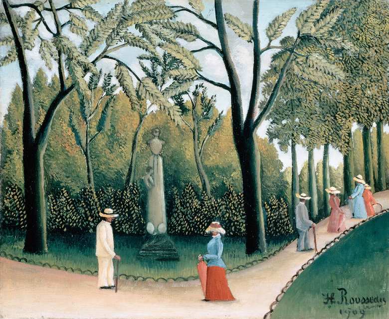 絵画 インテリア 額入り 壁掛け複製油絵アンリ・ルソー ルクセンブルク公園、ショパン記念碑 油彩画 複製画 選べる額縁 選べるサイズ|絵画販売のアートギャラリー南青山