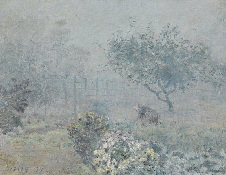 絵画 インテリア 額入り 壁掛け複製油絵アルフレッド・シスレー 霧、ヴワザン 油彩画 複製画 選べる額縁 選べるサイズ|絵画販売のアートギャラリー南青山