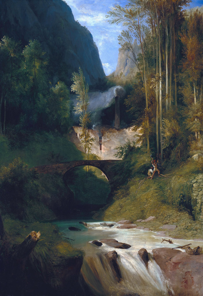 【送料無料】絵画 油彩画複製油絵複製画/カール・ブレッヒェン アマルフィ近くの渓谷 【すぐに飾れる豪華額縁付 キャンバス】|絵画販売のアートギャラリー南青山