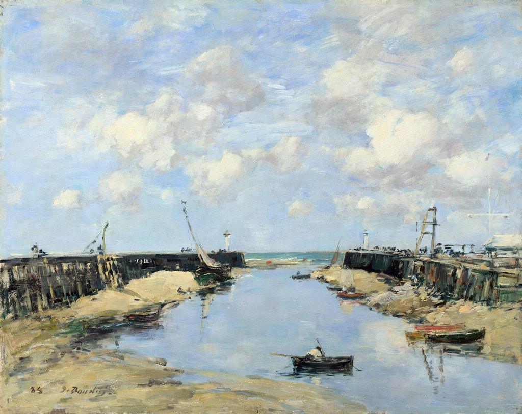 【送料無料】絵画 油彩画複製油絵複製画/ウジェーヌ・ブーダン トゥルーヴィル港の入り口 【すぐに飾れる豪華額縁付 キャンバス】|絵画販売のアートギャラリー南青山