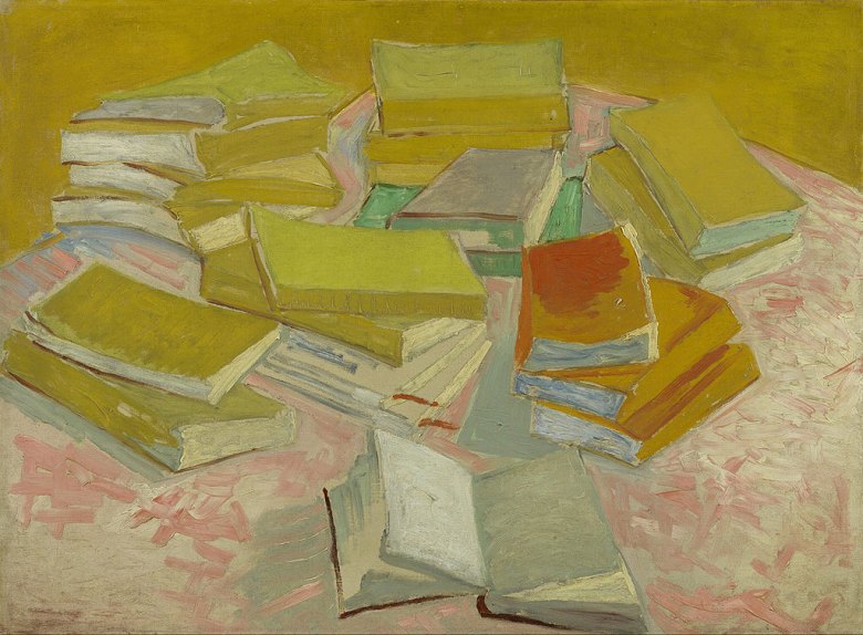【送料無料】絵画 油彩画複製油絵複製画/ゴッホ 静物:フランスの小説 選べるサイズ 選べる額縁 【すぐに飾れる豪華額縁付 キャンバス】|絵画販売のアートギャラリー南青山