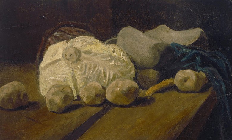 【送料無料】絵画 油彩画複製油絵複製画/ゴッホ キャベツと木靴のある静物 選べるサイズ　選べる額縁 【すぐに飾れる豪華額縁付 キャンバス】｜絵画販売のアートギャラリー南青山