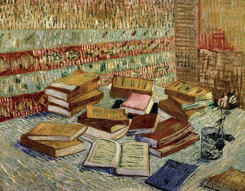 【送料無料】絵画 油彩画複製油絵複製画/ゴッホ フランスの小説とバラのある静物 【すぐに飾れる豪華額縁付 キャンバス】｜絵画販売のアートギャラリー南青山