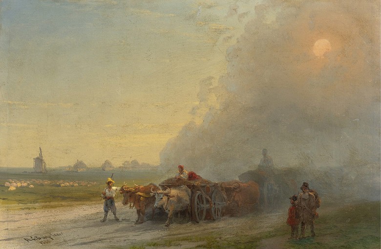 ウクライナの草原の牛車 絵 M30号 M30号 910x606mm M30サイズ インテリア 条件付き送料無料 絵画 M30サイズ イヴァン アイヴァゾフスキー 絵画販売のアートギャラリー南青山 油絵 イヴァン アイヴァゾフスキー 額入り 壁掛け イヴァン アイヴァゾフスキー 絵画