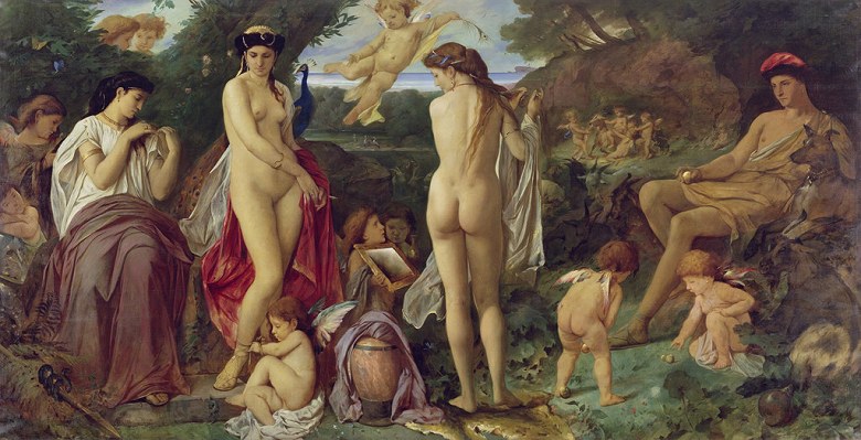 絵画 インテリア 額入り 壁掛け複製油絵アンゼルム・フォイエルバッハ パリスの審判 油彩画 複製画 選べる額縁 選べるサイズ|絵画販売のアートギャラリー南青山