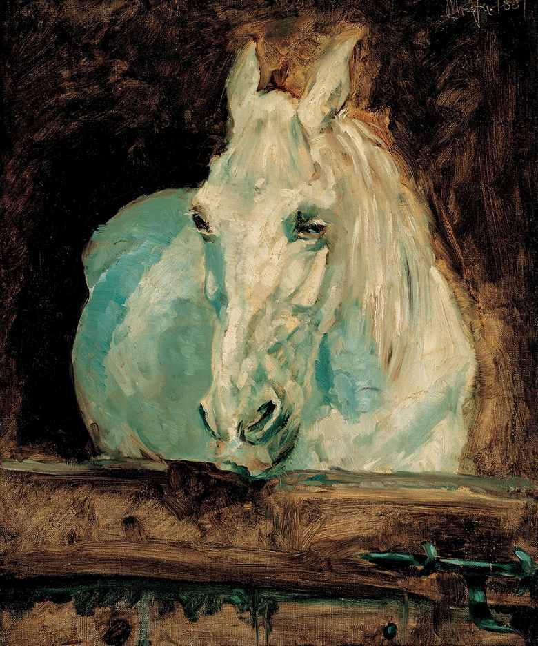 絵画 インテリア 額入り 壁掛け複製油絵アンリ・ド・トゥールーズ=ロートレック 白馬 油彩画 複製画 選べる額縁 選べるサイズ|絵画販売のアートギャラリー南青山