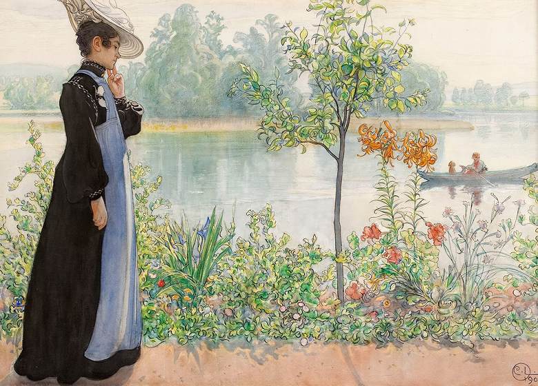 楽天市場】☆ カール・ラーション 「無題」ジクレー 複製画 額入り