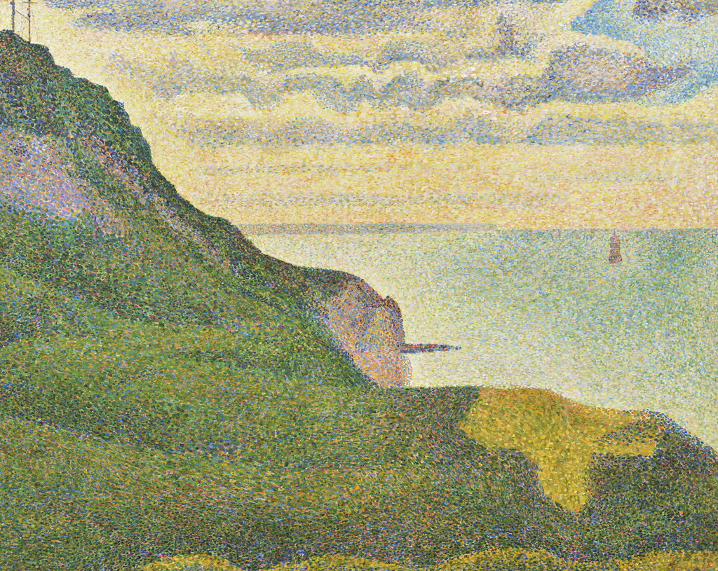 【送料無料】絵画 油彩画複製油絵複製画/ジョルジュ・スーラ 海の景色、ノルマンディのポール=アン=ベッサン 【すぐに飾れる豪華額縁付 キャンバス】|絵画販売のアートギャラリー南青山