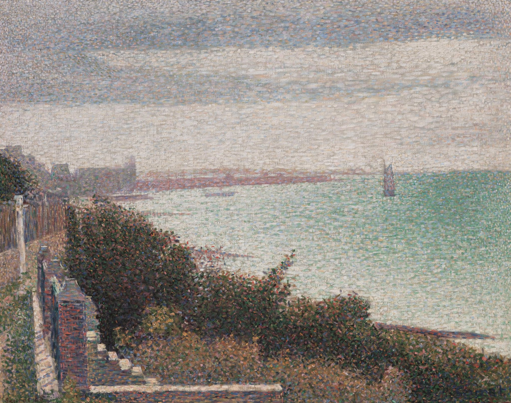 【送料無料】絵画 油彩画複製油絵複製画/ジョルジュ・スーラ 夕暮れのグランカム 【すぐに飾れる豪華額縁付 キャンバス】｜絵画販売のアートギャラリー南青山