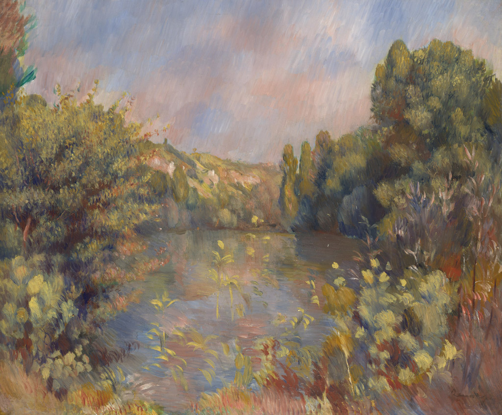 【送料無料】絵画 油彩画複製油絵複製画/ピエール=オーギュスト・ルノワール 湖畔風景 【すぐに飾れる豪華額縁付 キャンバス】|絵画販売のアートギャラリー南青山