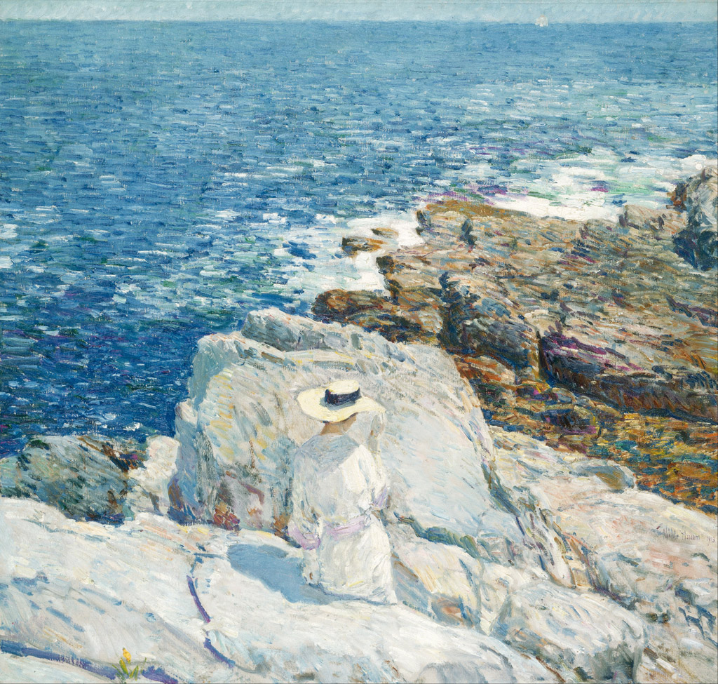 【送料無料】絵画 油彩画複製油絵複製画/ フレデリック・チャイルド・ハッサム アップルドア島の南の岩棚 【すぐに飾れる豪華額縁付 キャンバス】｜絵画販売のアートギャラリー南青山