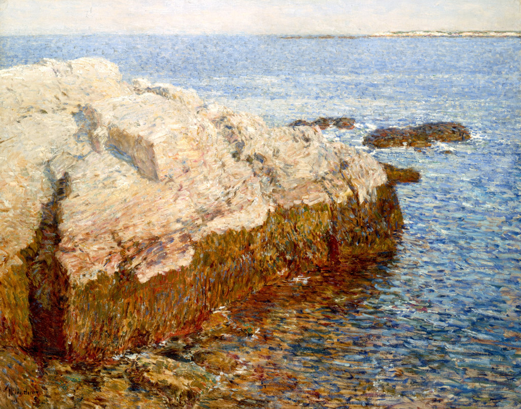 【送料無料】絵画 油彩画複製油絵複製画/ フレデリック・チャイルド・ハッサム アップルドア島の岸壁 【すぐに飾れる豪華額縁付 キャンバス】｜絵画販売のアートギャラリー南青山