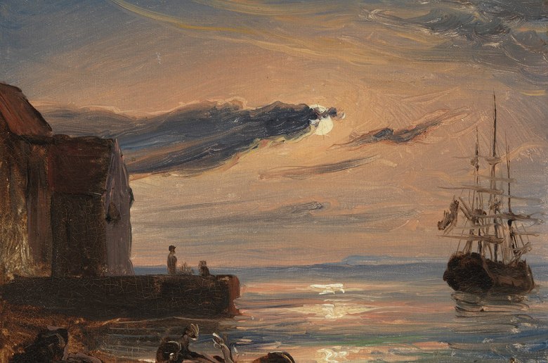 楽天市場】絵画 東弘孝 油絵・油彩画 『月夜のオンフルール港』 夜景