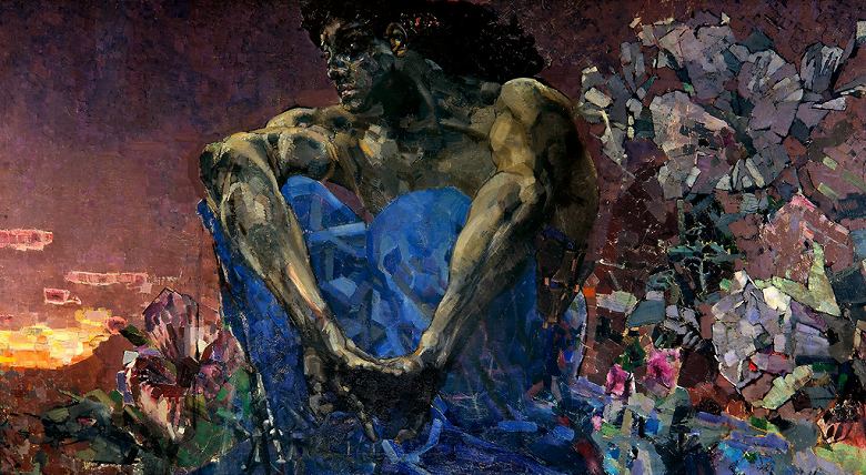 絵画 インテリア 額入り 壁掛け複製油絵 ミハイル・ヴルーベリ 悪霊 油彩画 複製画 選べる額縁 選べるサイズ|絵画販売のアートギャラリー南青山