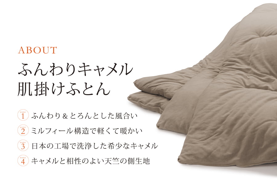 シングル＞ モリリン コットンカバーで包んだ あったか キャメル肌掛け