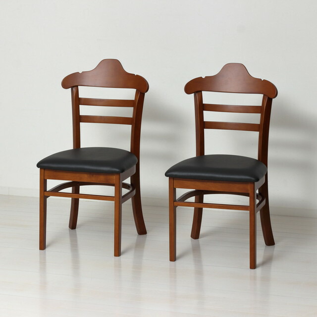 【メーカー正規品】 ハング ダイニングチェア2脚組 幅45×奥行48×高さ84(座面高43)cm 背もたれはハンガー形状 完成品 座面はお手入れが簡単な合成皮革
