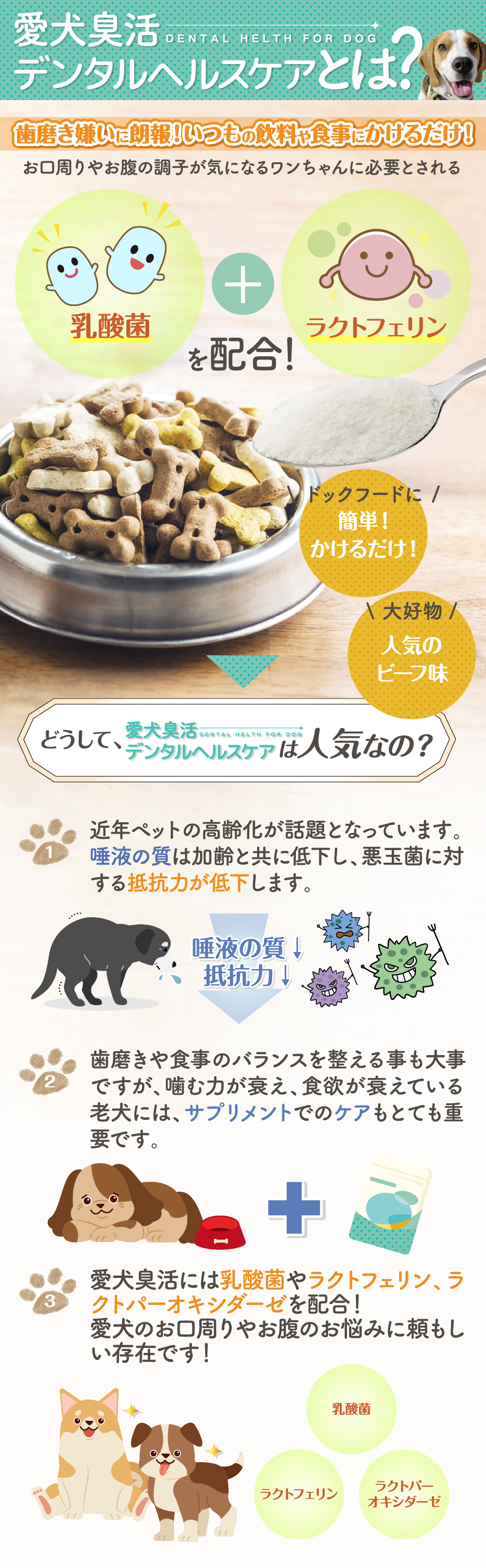 楽天市場 愛犬臭活 デンタルヘルスケア 乳酸菌 猫 ラクトフェリン 15ｇ 食事にかける 粉末タイプ ペット お口 サプリメント 臭い お悩み サポート おやつ 歯磨き 付属スプーン付 小型犬 中型犬 大型犬 老犬 幼犬 犬 サプリ サプリから雑貨まで 生活雑貨本舗