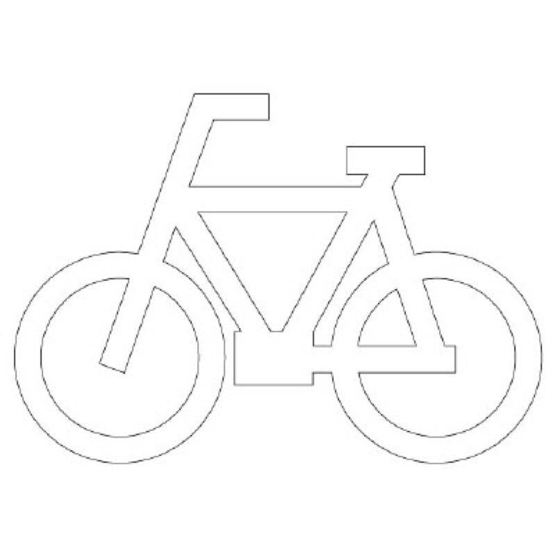 ユニット 835-011 自転車マーク 1000 × 700白