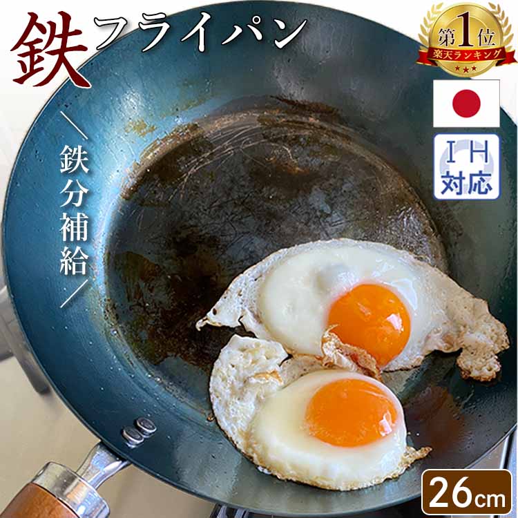鉄 フライパン 26cm 木柄