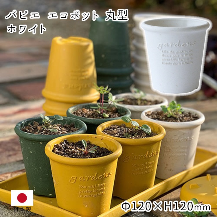 【楽天市場】プランター 植木鉢 鉢植え 園芸 おしゃれ 丸 花 ガーデニング 日本製 軽量 ホワイト 白色 かわいい シンプル グリーン 緑