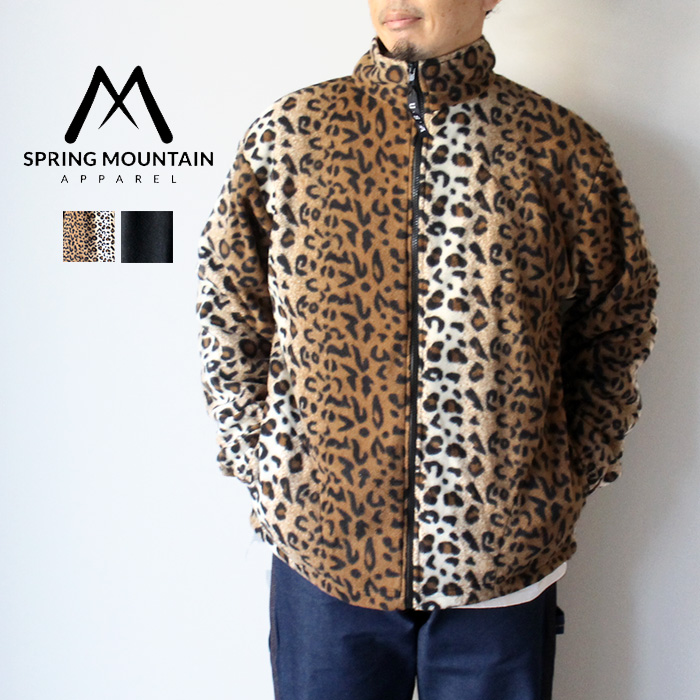 USA製【BLACK MOUNTAIN】レオパード柄ボアジャケット　SIZES BLACK MOUNTAIN USA製 Leopard Fleece Jacket / ブラック