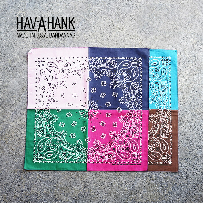 HAV-A-HANK ハバハンク BANDANA PAISLEY QUAD アメリカ製 クアッドペイズリーバンダナ バンダナ プリント  ペイズリーバンダナ 売れ筋 QUAD