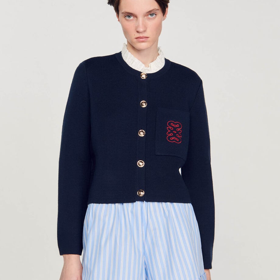 楽天市場】sandro サンドロ Knitted cardigan with polo neck
